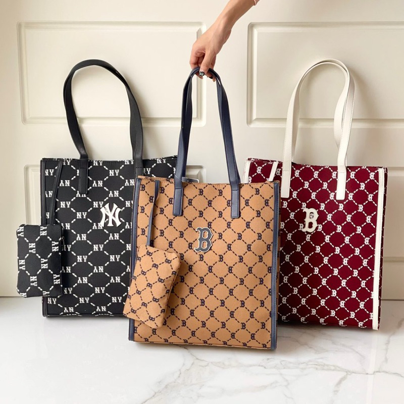 PROMO SALE Tas NY tote bag 2in1 hitam coklat merah maron mlb