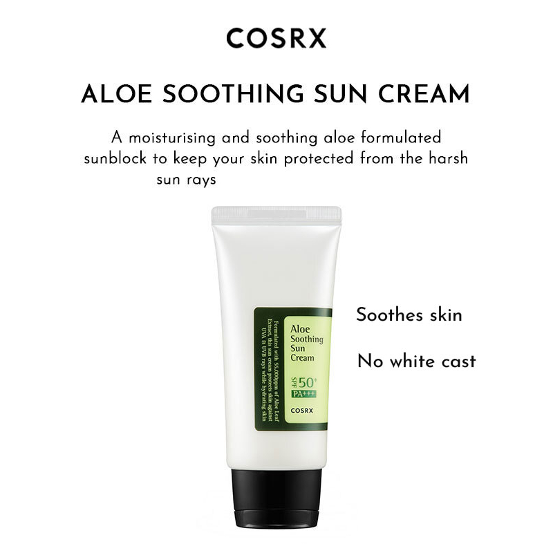 COSRX Aloe Soothing Sun Cream SPF 50+ PA+++ Skin Care - 50mL - Tabir Surya Untuk Kulit Berminyak