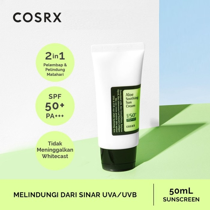 COSRX Aloe Soothing Sun Cream SPF 50+ PA+++ Skin Care - 50mL - Tabir Surya Untuk Kulit Berminyak