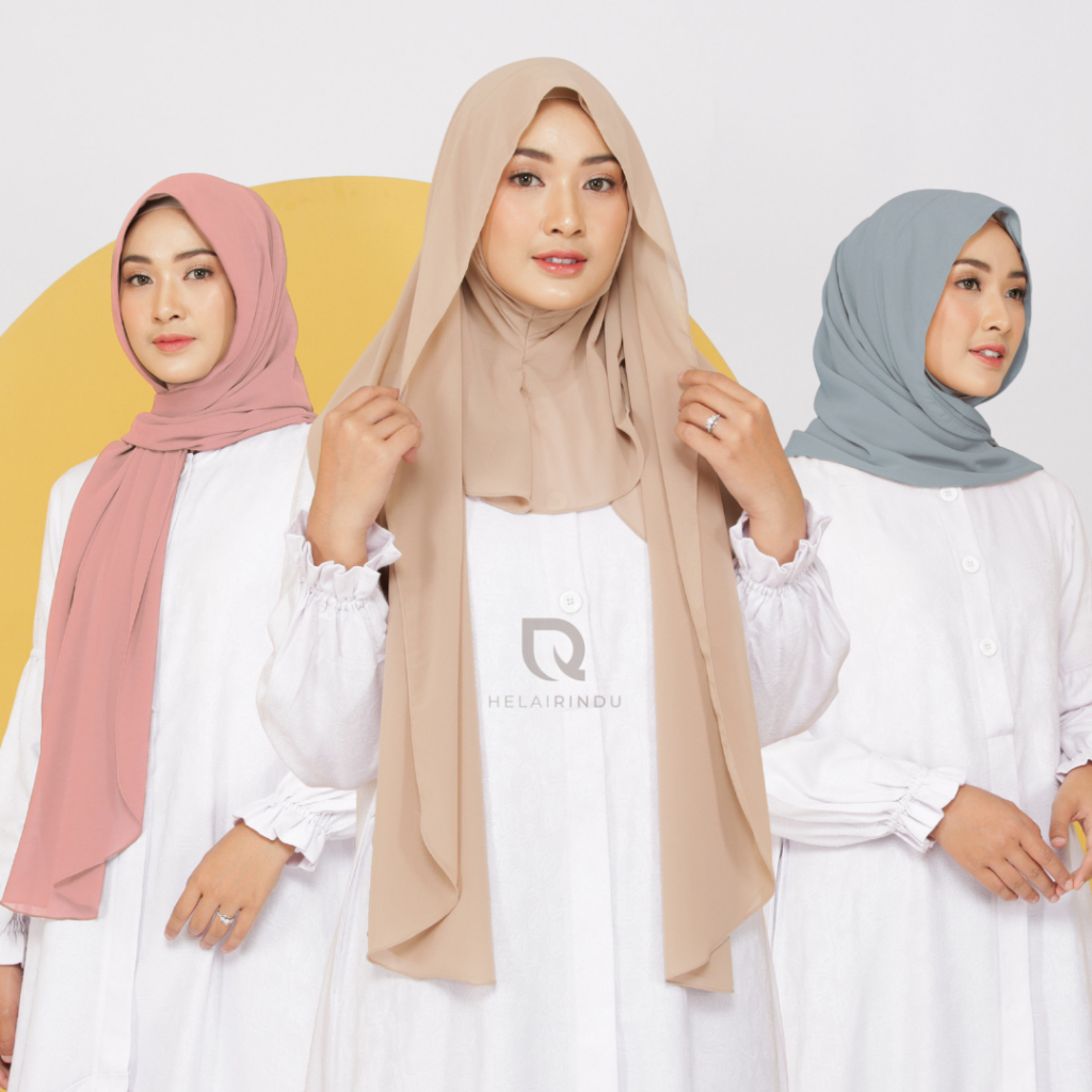 𝐇𝐄𝐋𝐀𝐈𝐑𝐈𝐍𝐃𝐔 - Hijab Pashmina Curve Inner Instan Masker Qiara Pashinn Ceruty Baby Doll Armani