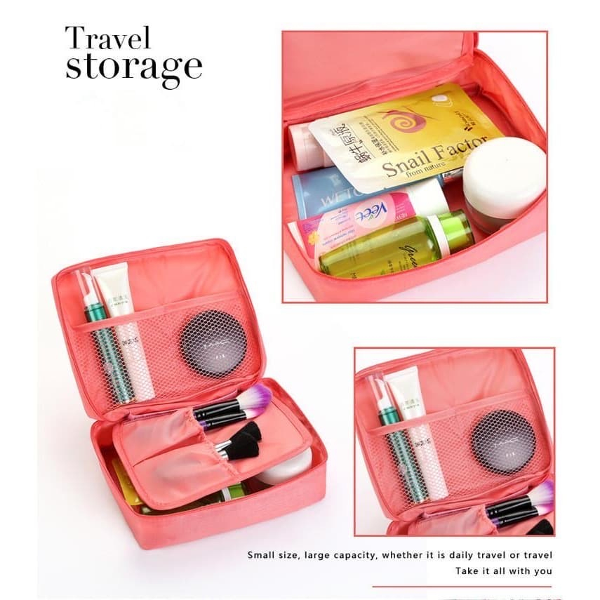 Monopoly Travel Bag Tas Kosmetik Korea POLOS Korean / Tas Make Up Korea / Tas Make Up Toiletries Bag Pouch Travelling Organizer