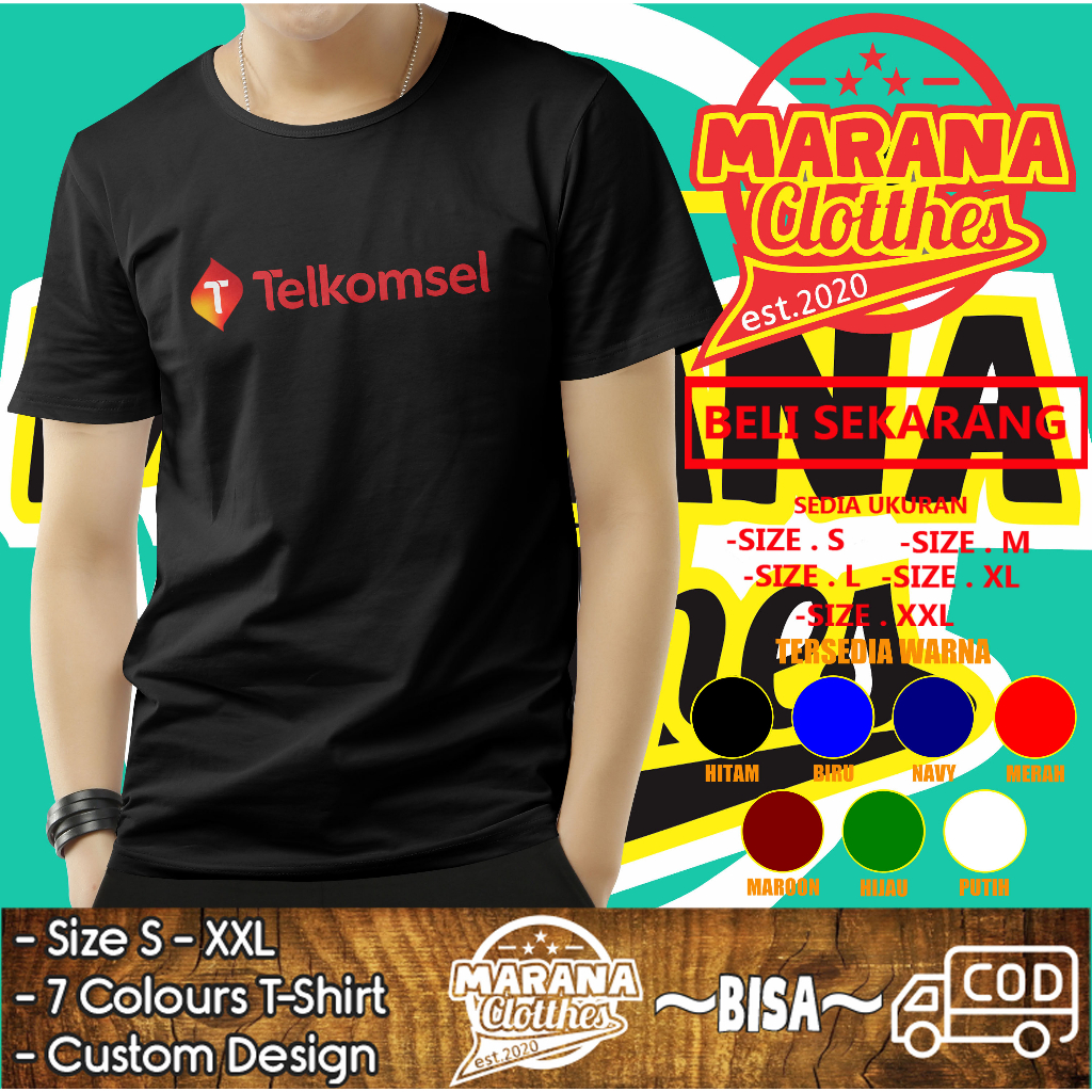 Kaos Telkomsel Logo Baru v3 Baju Perusahaan