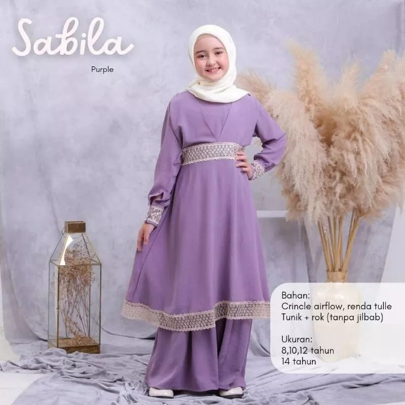 Gamis Crinkle Airflow Gamis Anak Tanggung 8 - 14 Tahun Sabila Kids