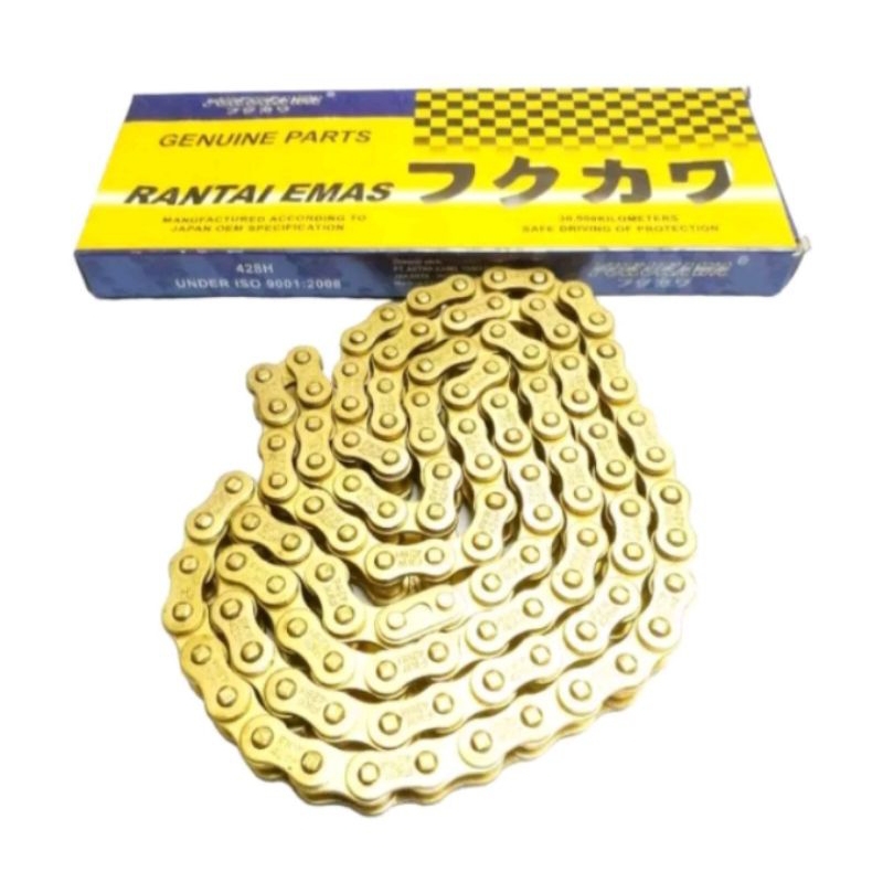 RANTAI GOLD 428H /RANTAI KUNING MAS/RANTAI MOTOR 428H -112 kingland GL PRO MEGA PRO