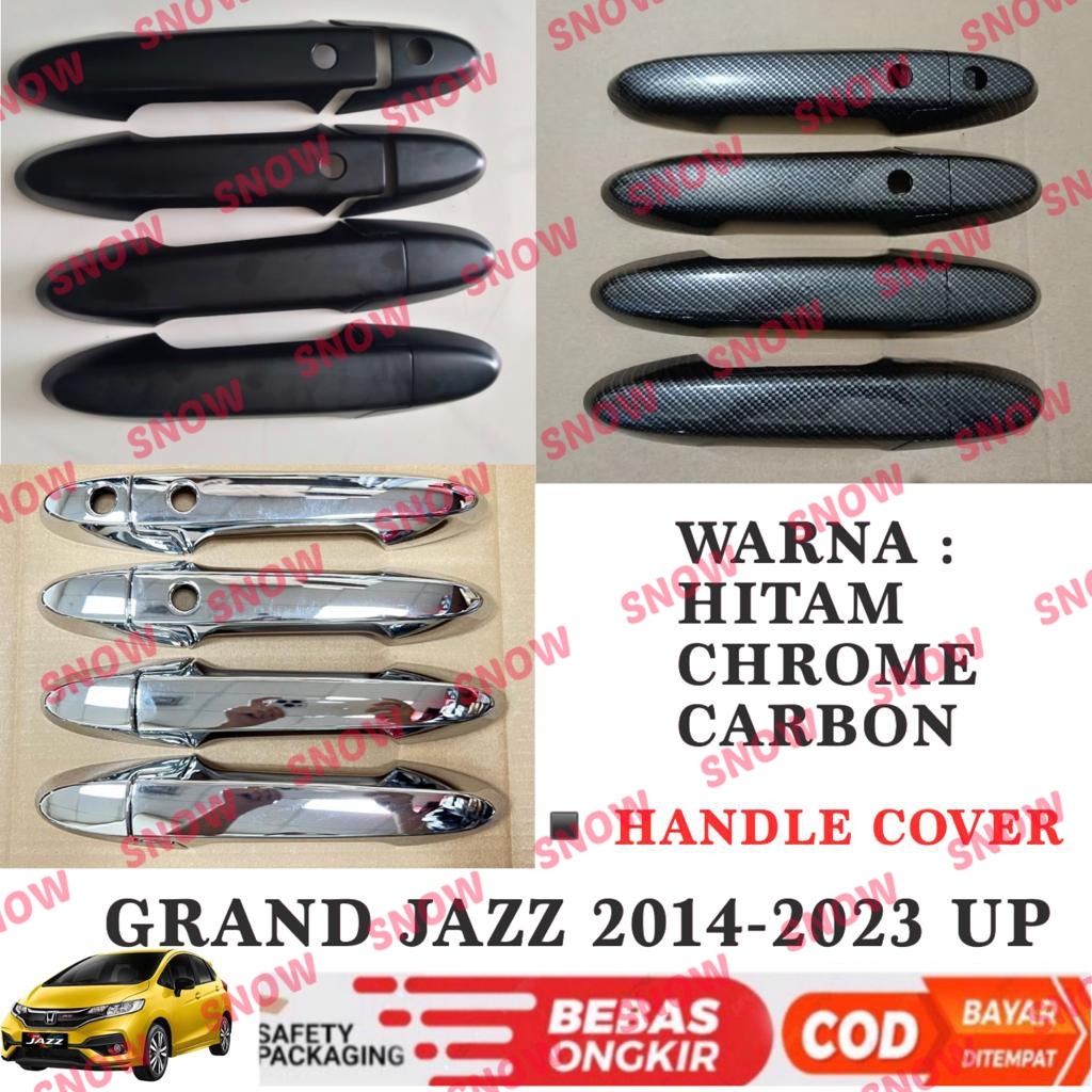 Cover Handle Pintu Grand All New Jazz 2014 City Hatcback  2022 2023 Up Hitam Chrome Carbon