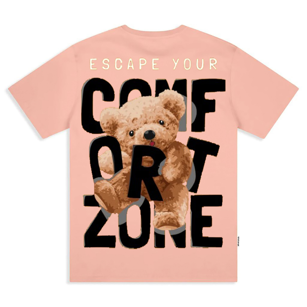 KAOS DISTRO MOTIF COMFORTZONE - KAOS BONEKA BERUANG TERBARU - KAOS OVERSIZE - KAOS TERLARIS - KAOS M