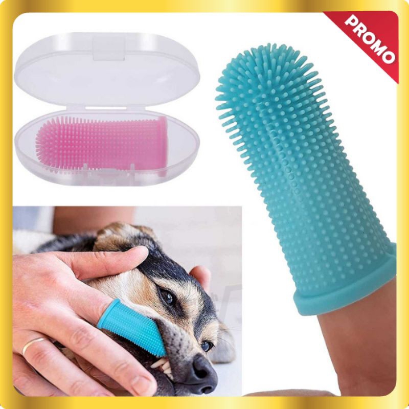 Sikat Gigi Jari Anjing Kucing Silikon Pet Finger Toothbrush - AL21