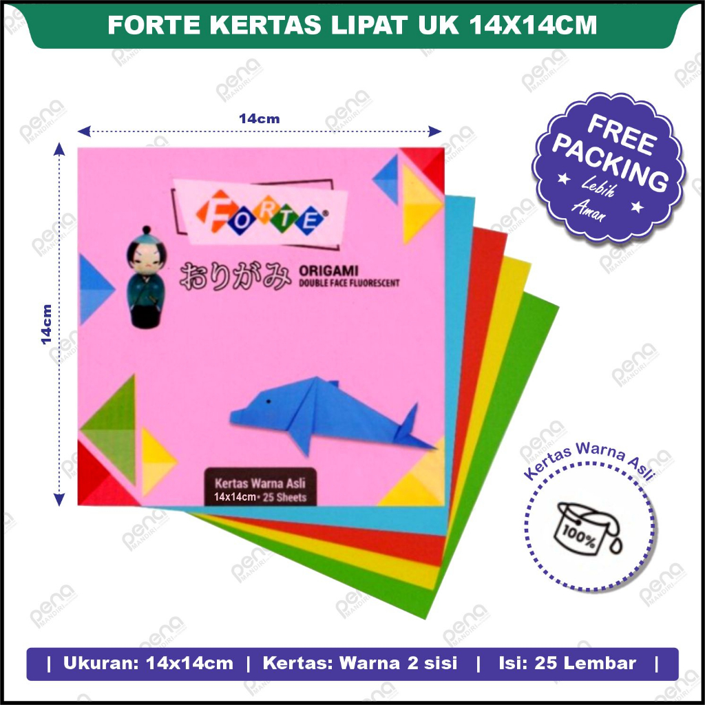 Forte Kertas Origami 14 x 14 Double Side / 2 Sisi