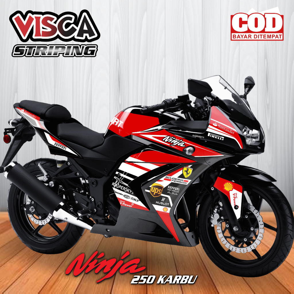 Stiker Striping Ninja 250 Karbu Variasi Ferrari