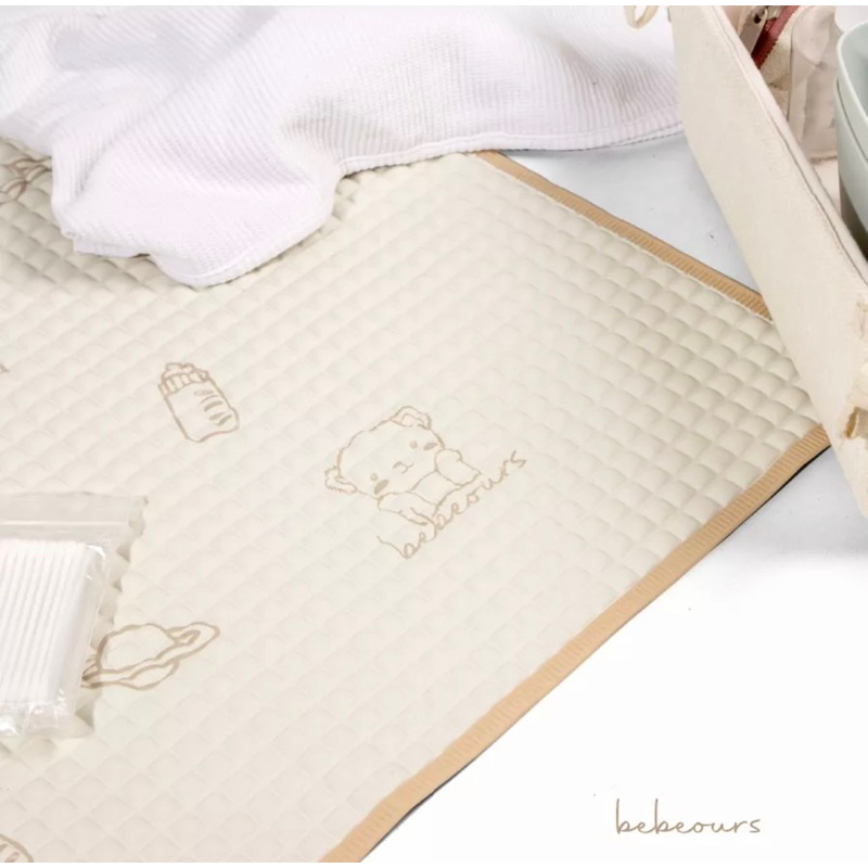 Bebeours Organic Baby Cot Sheet BEIGE / Perlak Alas Ompol Bayi