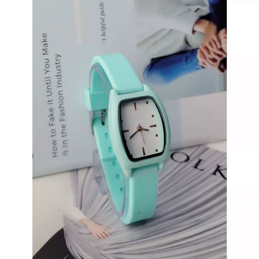 (SS)  Jam Tangan Quartz Strap  Analog Casual  Wanita &amp; Pria  Korean Fashion Strap Rubber GC-075
