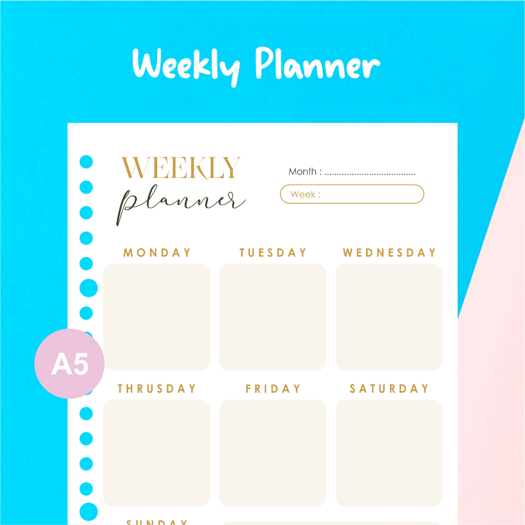 

WEEKLY PLANNER A5 Loose leaf | isi binder | WP - 01