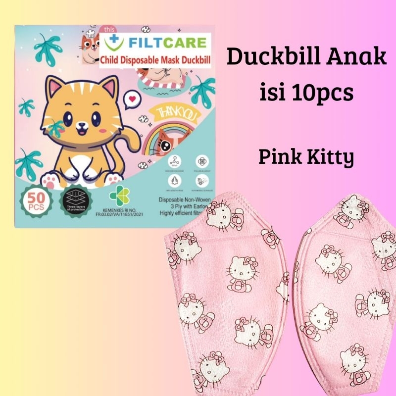 MASKER DUCKBILL ANAK ONCARE MOTIF GIRL MIX CAMPURAN ISI 10PC 3-10TAHUN