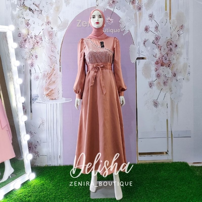 Delisha dress / baju pesta kondangan couple / gaun lamaran / wisuda / gamis remaja / bridesmaids / prewedding