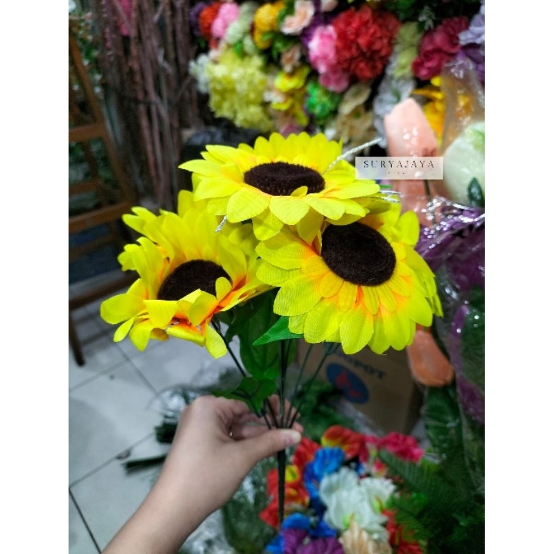 Matahari Besar x6 / Bunga Matahari / Matahari Dekorasi / Bunga Artificial / Bunga Dekorasi / Bunga P