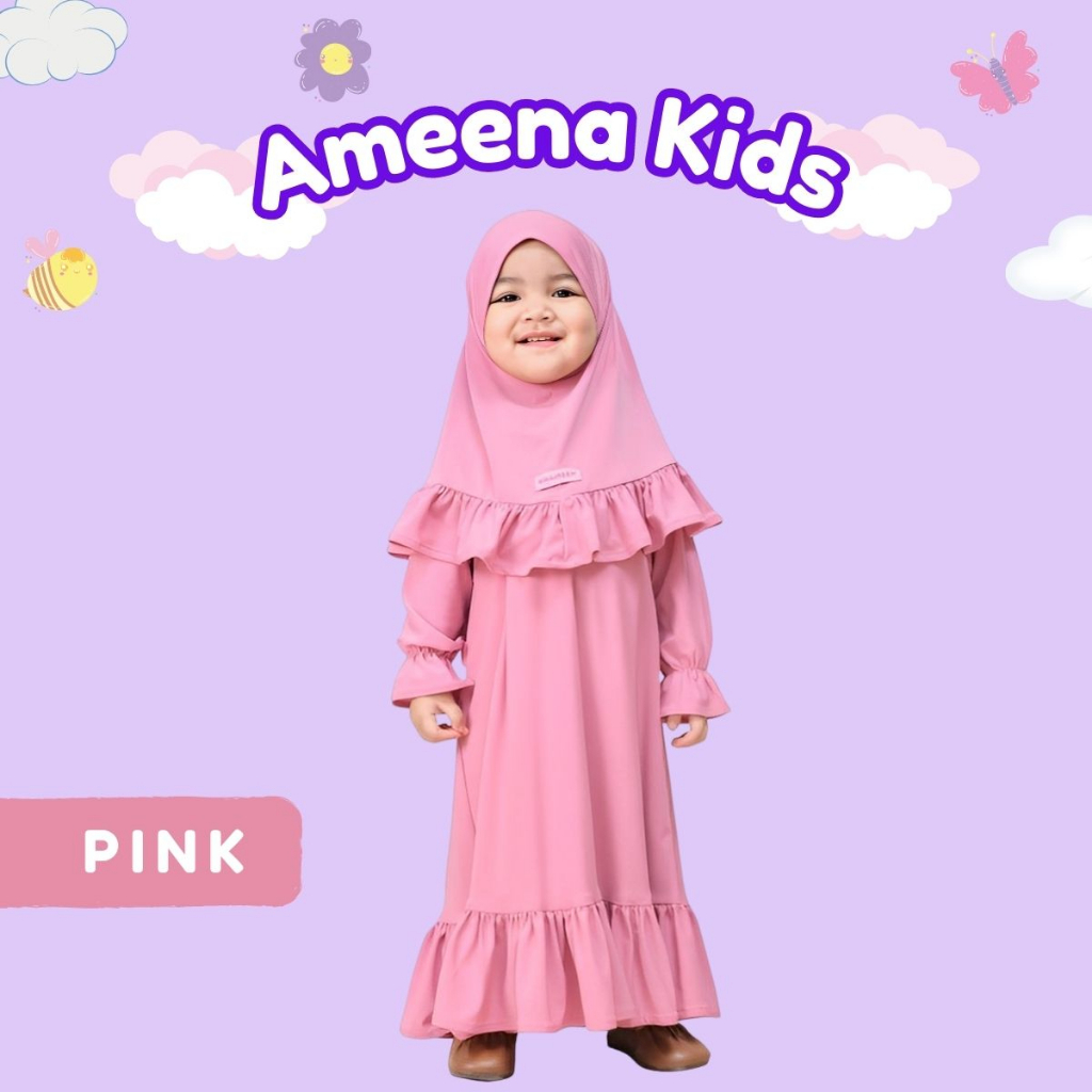 Ameena Kids Series ~ Gamis Anak Terbaru 2023 Model Terbaru / Gamis Bayi Perempuan / Baju Muslim Anak Perempuan / Gamis Set Jilbab