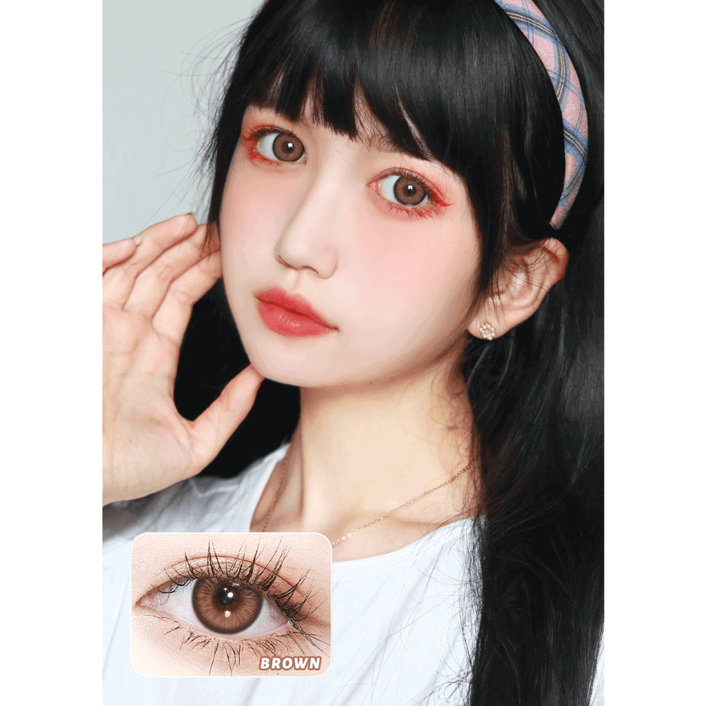 （COD）softlens minus(0.00-4.00)/1 sepasang lensa kontak warna/softlens/soflen/soflens/soflens minus/softlens grey