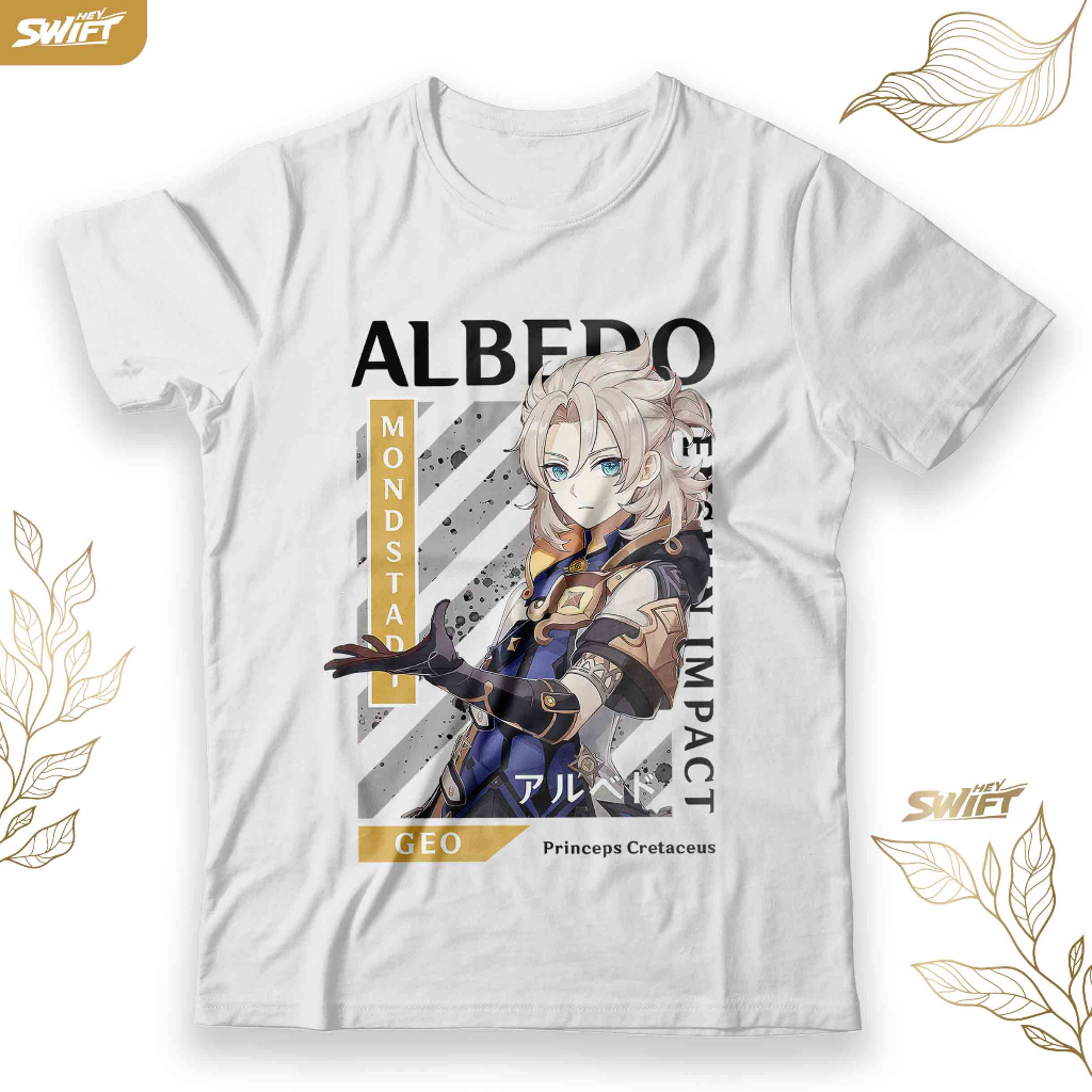 KAOS Albedo Genshin Impact TSHIRT BAJU DISTRO