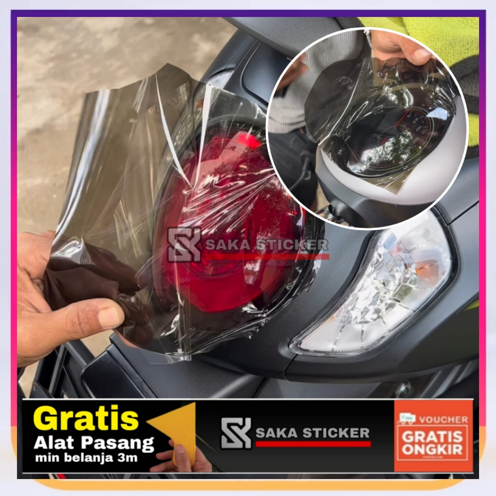 Skotlet Lampu Motor Scotlet Hitam Transparan Smoke