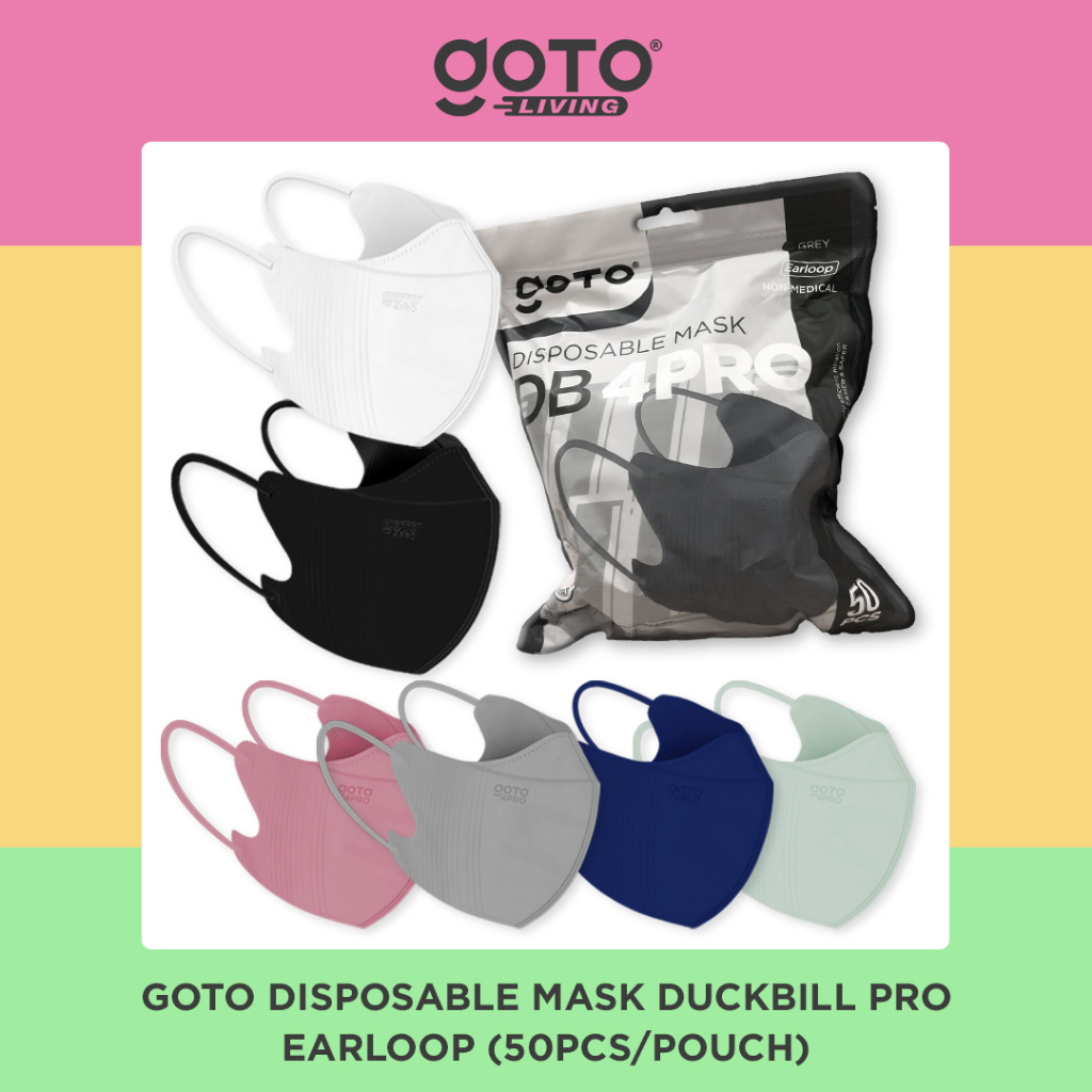 Goto DB 4 Pro Masker Duckbill Mask 4 Ply Facemask Earloop Warna 4Ply