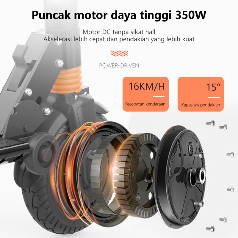 Geekman scooter listrik Lipat Scuter Listrik  Dewasa Portable Skuter Listrik Dewasa Garansi 1 Tahun