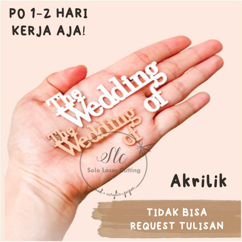 New Ukiran Tulisan THE WEDDING OF acrylic hiasan mahar CHIPBOARD text THE WEDDING Akrilik | THE WEDD