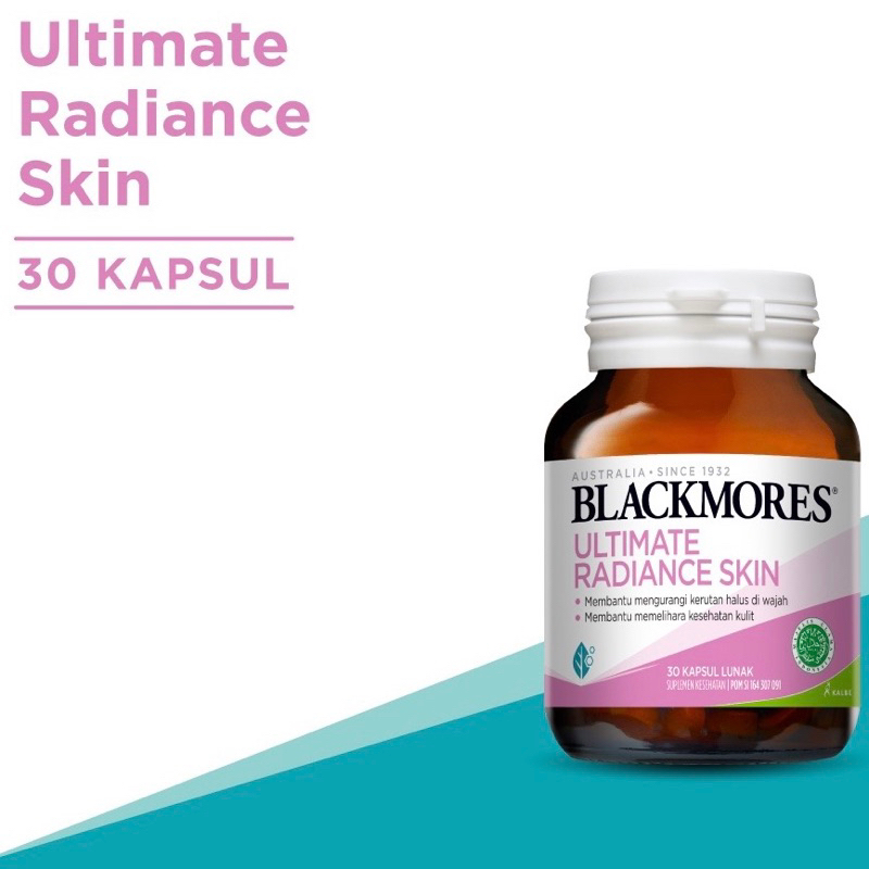 Blackmores Ultimate Radiance Skin 1 Kapsul Sehari Mengandung Kolagen, Vit E, Ekstrak Teh Hijau & Lai