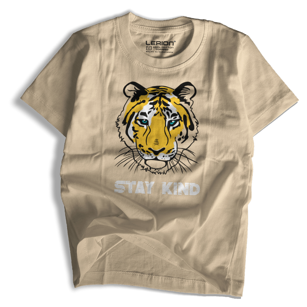 Kaos Baju Distro Anak Laki-Laki Dan Perempuan Gambar Tiger Tee Cotton 30s Lembut