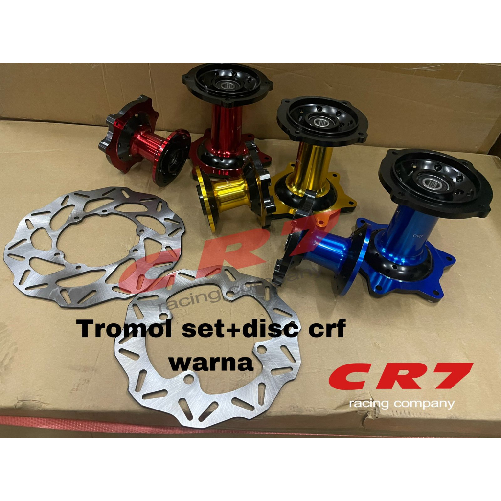 Tromol CRF 150 set depan belakang + piringan depan belakang  2 tone CR7