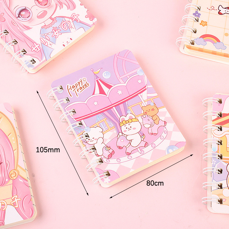 MIKADO - KP115 BUKU TULIS MINI A7 MOTIF KARTUN NOTEBOOKRING A7 MINI CARTOON MINI BOOK NOTEPAD KARAKTER BUKU TULIS RING MEMO KECIL MURAH IMPORT