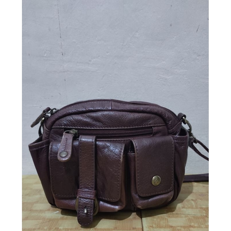 Tas Selempang wanita, Tas mini kulit asli (preloved)