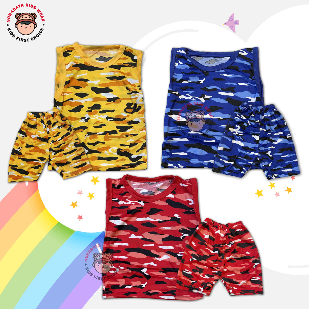 Setelan Singlet Anak Laki - Laki Motif Super Hero