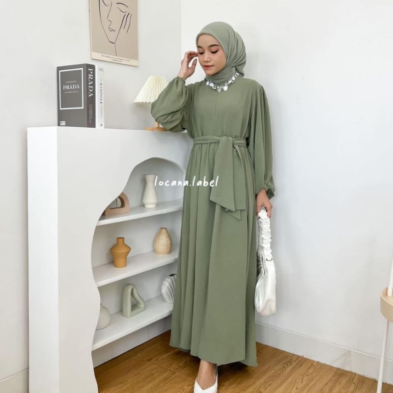 RALINE DRESS MAXY CRINKLE AIRFLOW/AMARA DRESS POLOS KEKINIAN/GAMIS MUSLIM WANITA TERBARU/GAMIS MODERN/FAR MOSLEM LSTORE