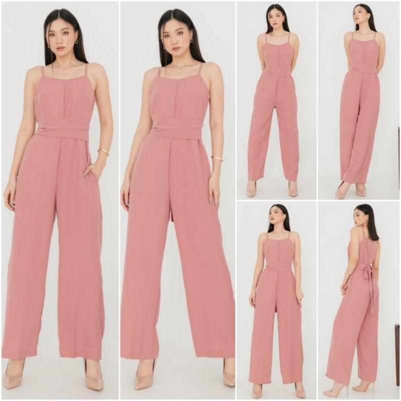 ❣️ SPECIAL PRICE ♡ PREMIUM ♡ ORIGINAL ! CLAIRE PLAIN TANK TIED CULLOTE LONG JUMPSUIT