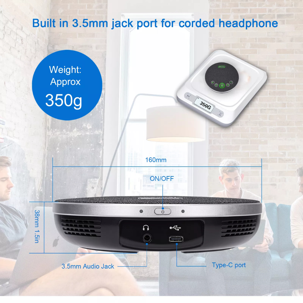 TENVEO Pro USB Speakerphone / Group Meeting Conference Mic + Bluetooth Speaker M3 / M3B