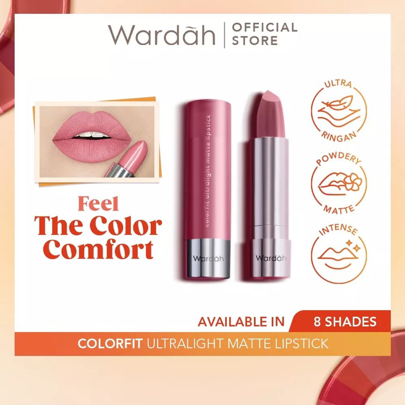 Wardah Colorfit Ultralight Matte - Lipstick Ringan, Nyaman Dan Lembut di Bibir - Pigmented