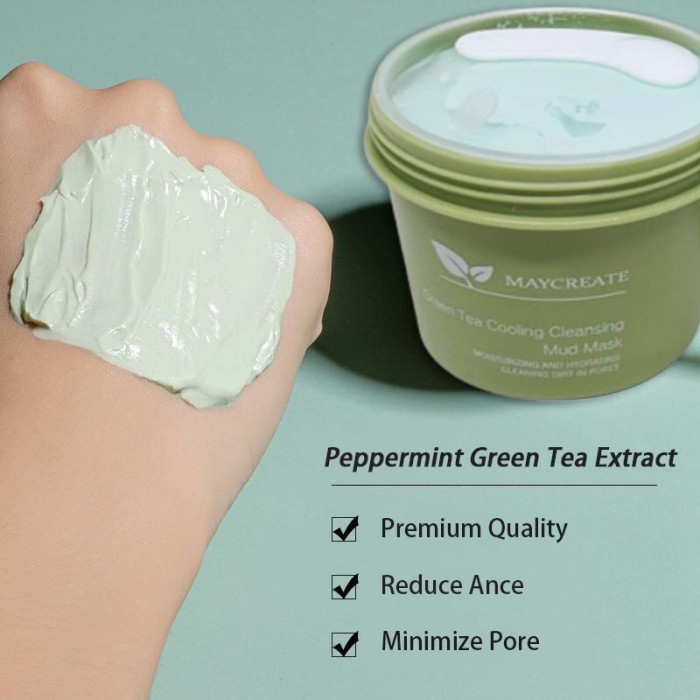 LS MAIGOOLE Green Tea Clay Mask Masker Wajah Green Tea Pore Clean Clay