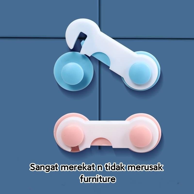 kunci pengait pintu rak lemari laci kulkas baby safety lock