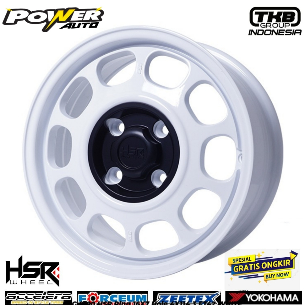 velg mobil kaleng ring 16 untk corola, vios, ignis pelak hsr klg r16 lebar 7 pcd 4x100 et42 white