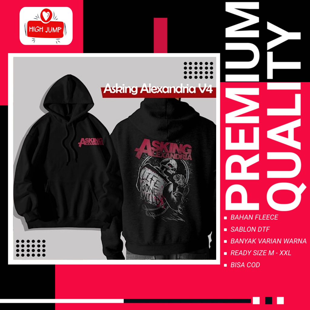 Sweeter Hoodie Aesthetic Band Asking Alexandria Distro Keren Size M L XL XXL Pria Wanita Sweater Hod