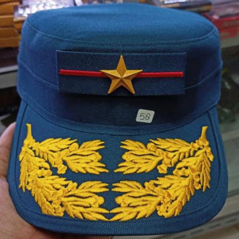 Topi Pet Komando PDH TNI AL PATI + PANGKAT LOGAM TIMBUL