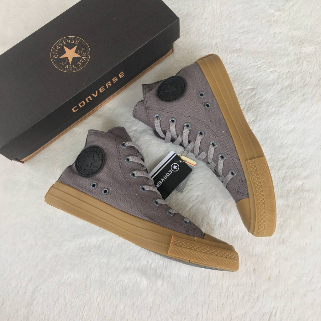 Sepatu Converse All Star High Chuck Taylor Original 100% Import Premium Warna Abu Gumb Sneakers Pria