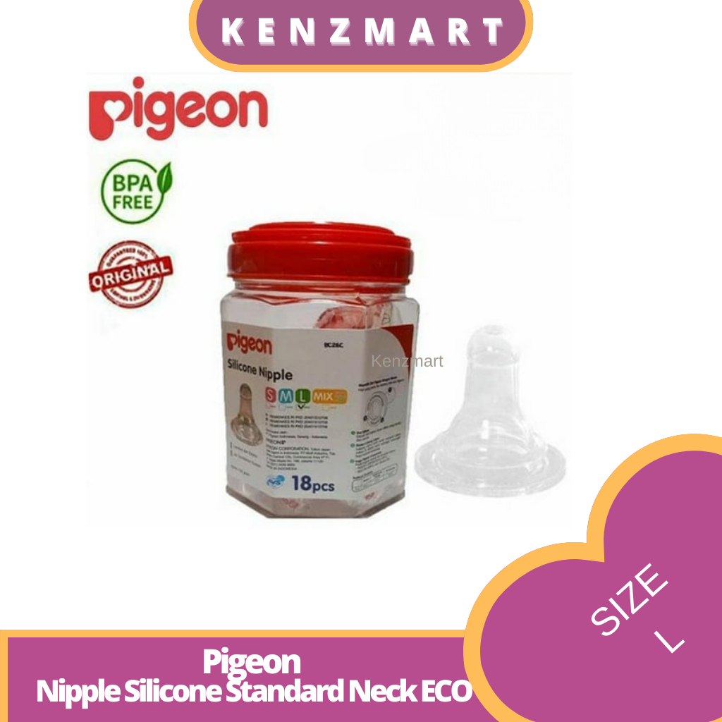 PIGEON NIPPLE ECER SILICONE UKURAN L / dot silicone pigeon slim neck regular