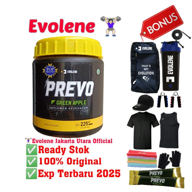 EVOLENE Crevolene Creatine Evolen | isi 330gr 60 serving | BPOM &amp; HALAL | PREVO PRE WORKOUT isi 45sc