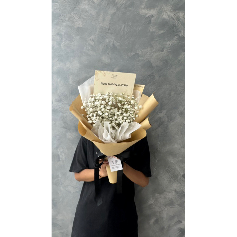 Buket baby breath segar, baby breath asli, baby breath buket, bunga