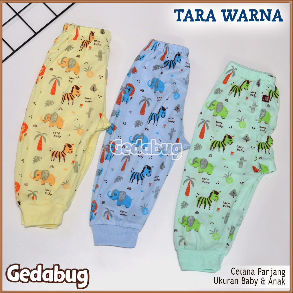 Celana Panjang TARA Warna | Celana Bayi &amp; Anak motif Random | Gedabug