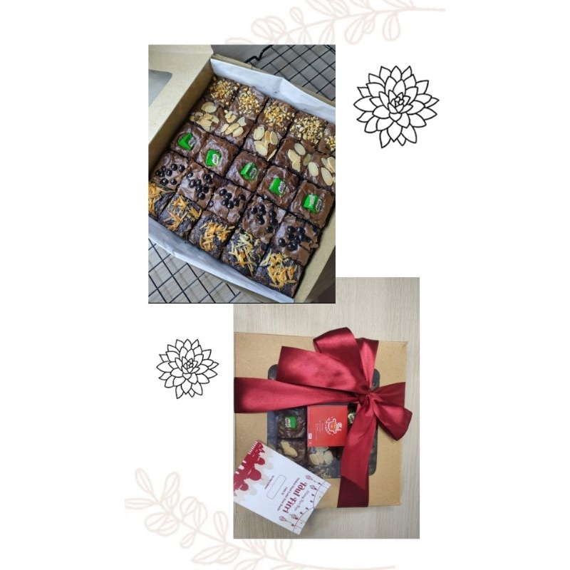 

Hampers Fudgy Brownies Brownies Malang Milo Dark coklat Premium 20x20