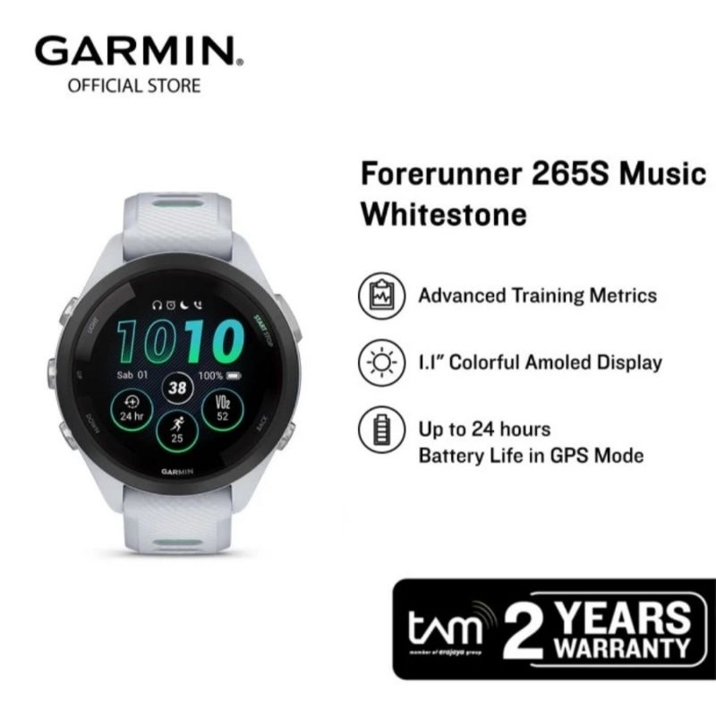 GARMIN FORERUNNER 265s MUSIC - Whitestone