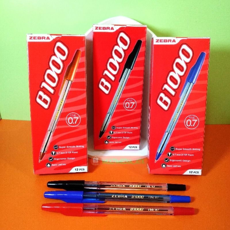 

mdn PEN ZEBRA SEMI GEL TRANSPARANT B1000 (1 LUSIN) / PULPEN ZEBRA B-1000