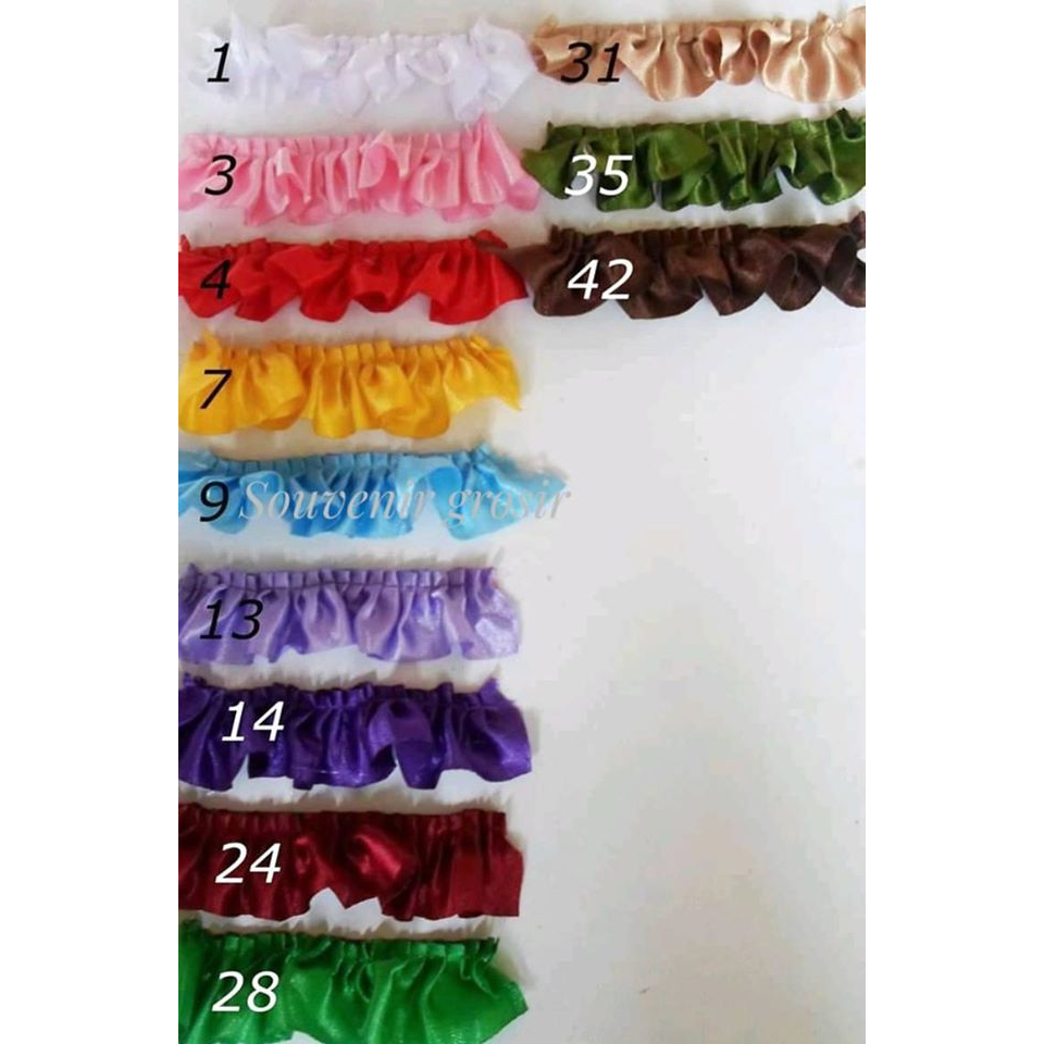 Renda kerut pita satin 4cm ( Per roll)